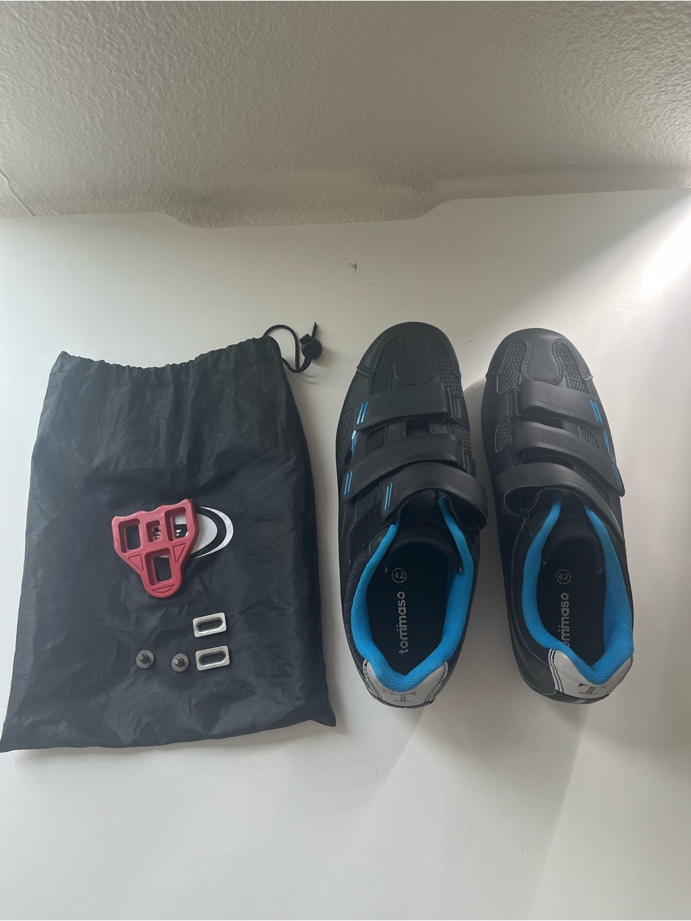 Tommaso Black and Blue Peleton Cycling Shoes